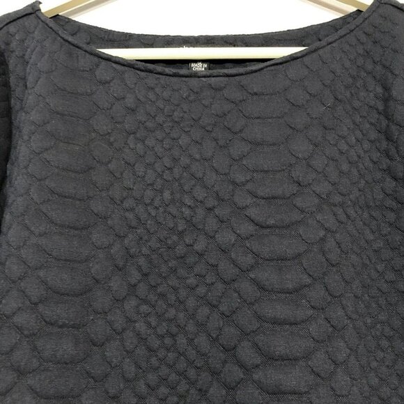 Sharagano Sweater Dress Size 12 Blue Textured Snake Animal Tufted Long Sleeve - Picture 5 of 11